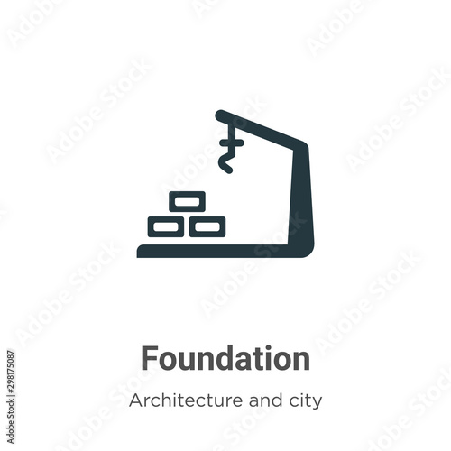 Foundation vector icon on white background. Flat vector foundation icon symbol sign from modern architecture and city collection for mobile concept and web apps design.