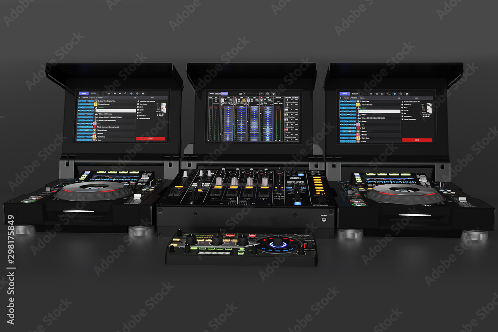 Professional DJ Set dark background Professional DJ Set dark background