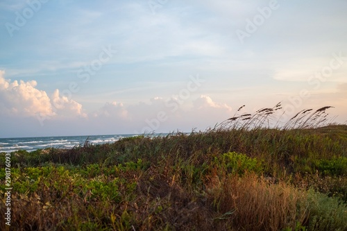 Sunrise and sunset along the dunes of Mustang Island on the Texas Coast