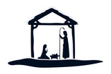 saint joseph and mary virgin in stable manger characters