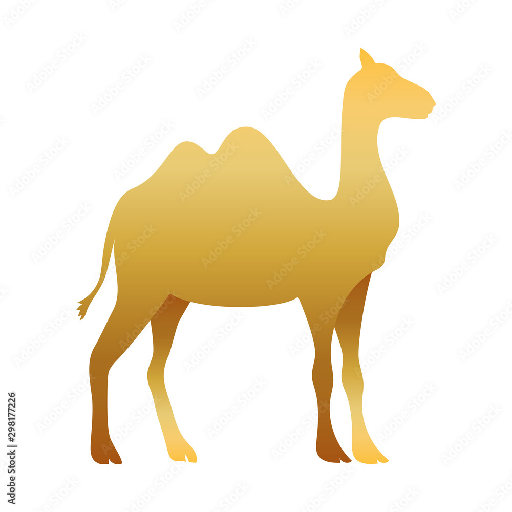 Fototapeta premium golden camel manger animal character