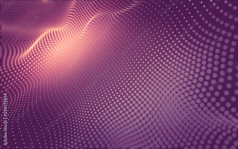Obraz premium Abstract background. Molecules technology with polygonal shapes, connecting dots and lines. Connection structure. Big data visualization.