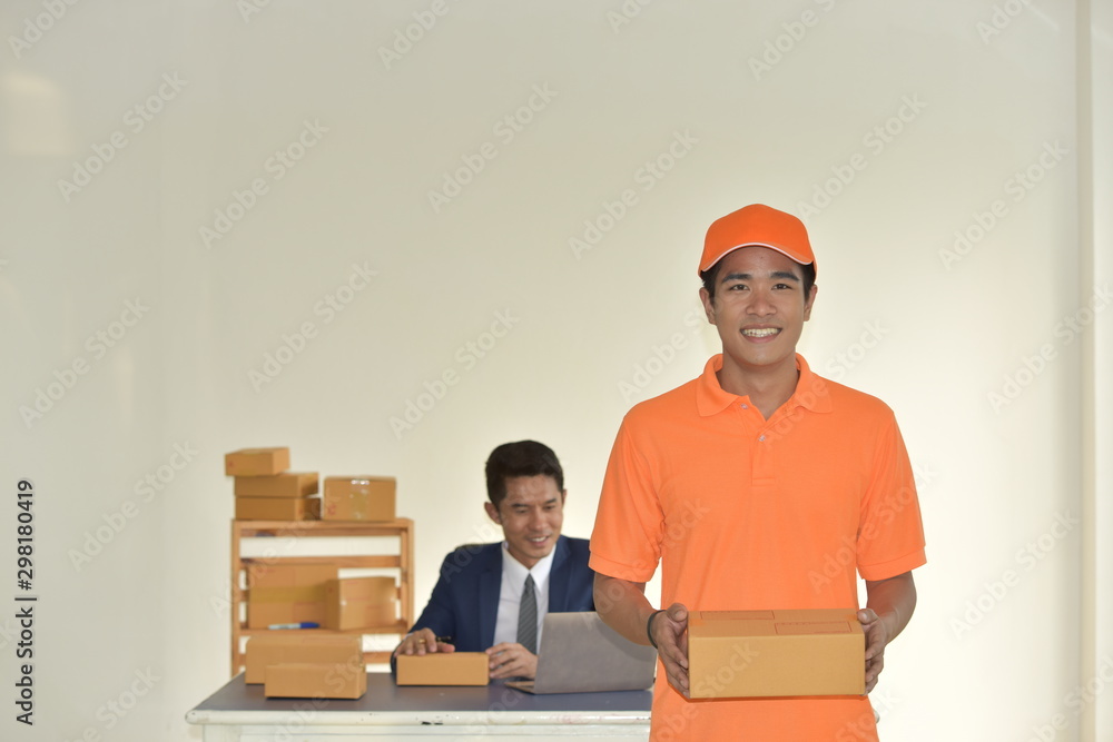 Delivering products from hand to hand. Cargo transportation system Bosconcept Delivering products from hand to hand. Cargo transportation system Bosconcept