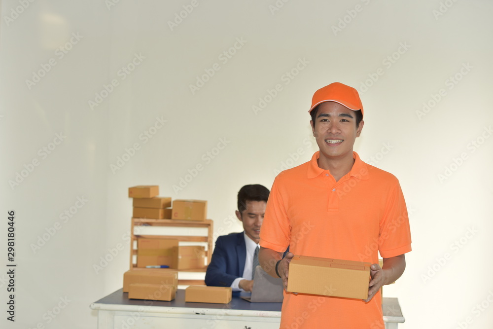 Delivering products from hand to hand. Cargo transportation system Bosconcept Delivering products from hand to hand. Cargo transportation system Bosconcept