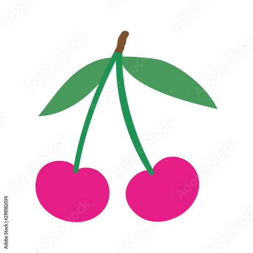 fresh fruit cherries pop art style