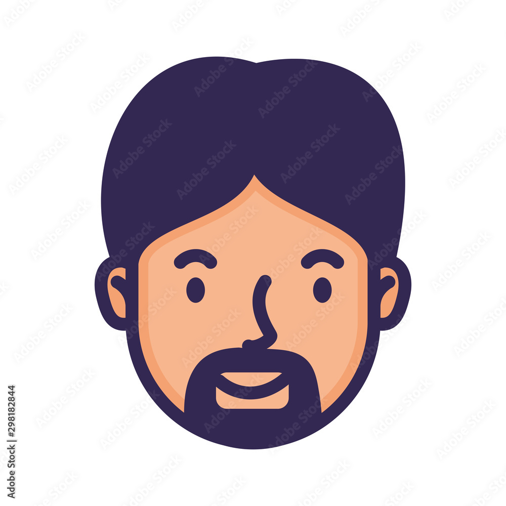 head man face with beard avatar character head man face with beard avatar character