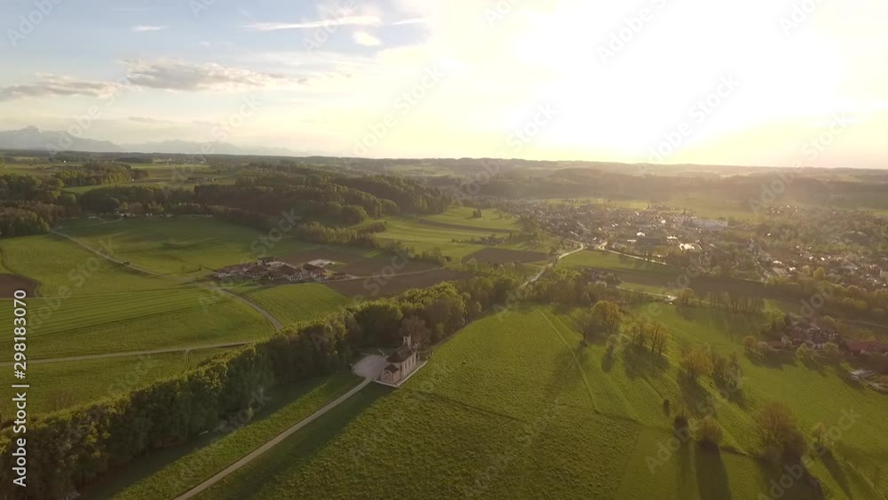Aerial View near by Waging am See, Bavaria, Germany Aerial View near by Waging am See, Bavaria, Germany