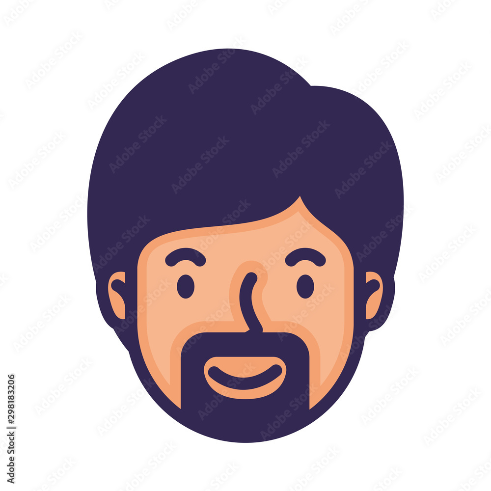 head man face with beard avatar character head man face with beard avatar character