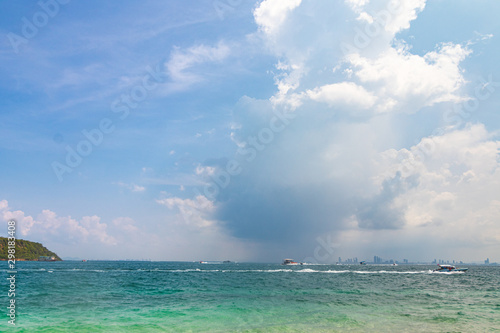 Big rain cloud over the sea. Koh Larn, Thailand