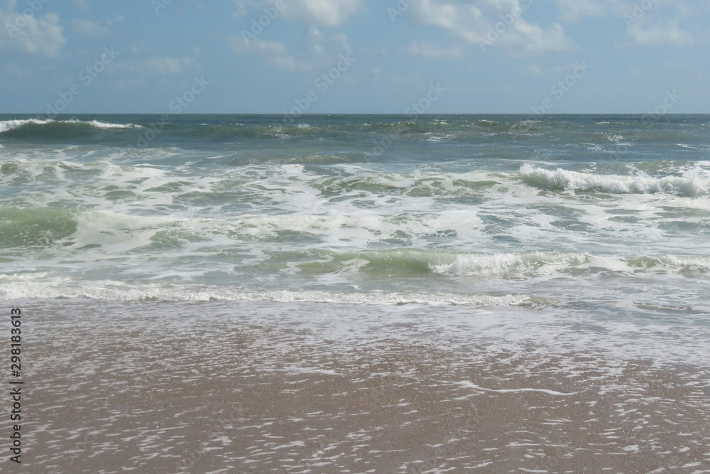 Beautiful ocean water background on Atlantic coast of North Florida
