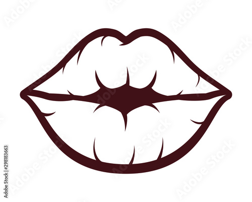 sexy woman mouth pop art style