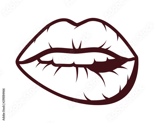 sexy woman mouth pop art style