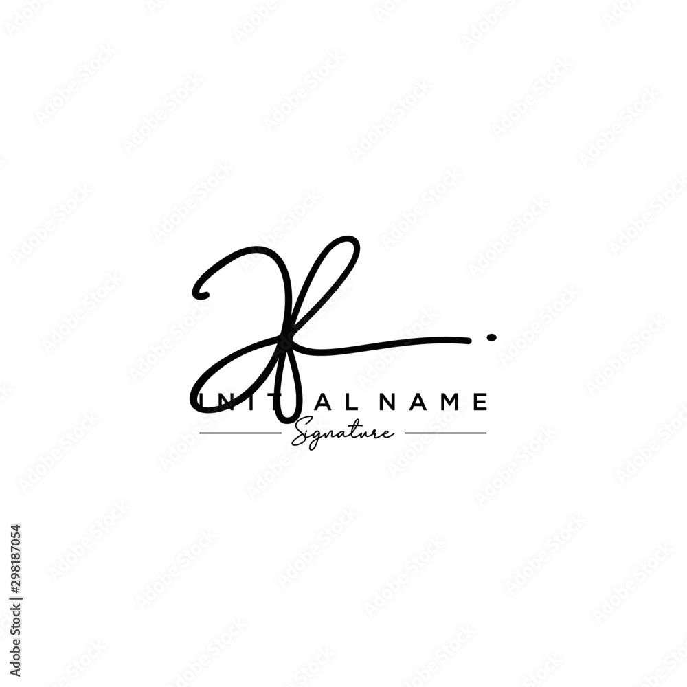 Letter JF Signature Logo Template Vector
