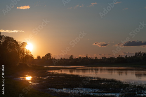 Spring sunset and river in Latvia © Latvianphotographer