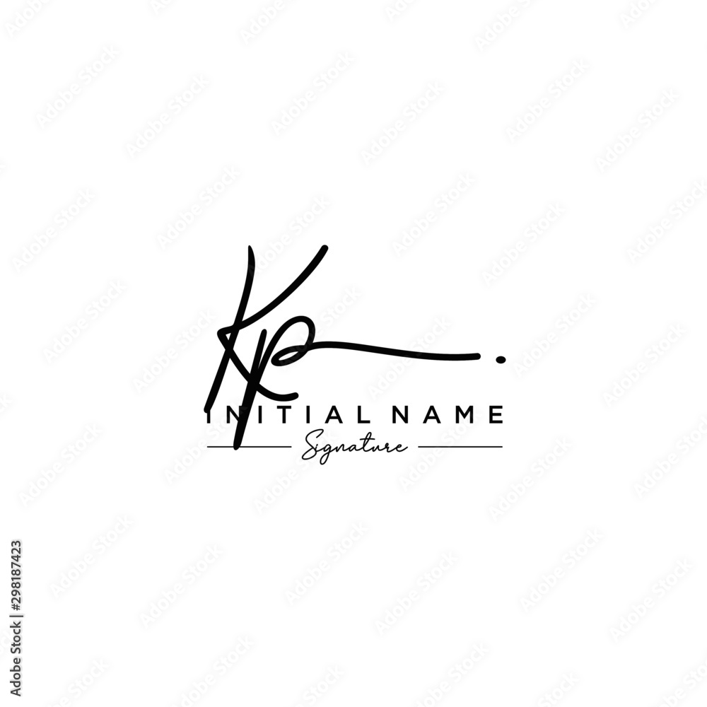 Letter KP Signature Logo Template Vector