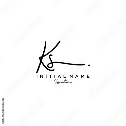 Letter KS Signature Logo Template Vector