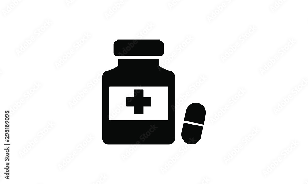 bottle and capsule icon vector bottle and capsule icon vector