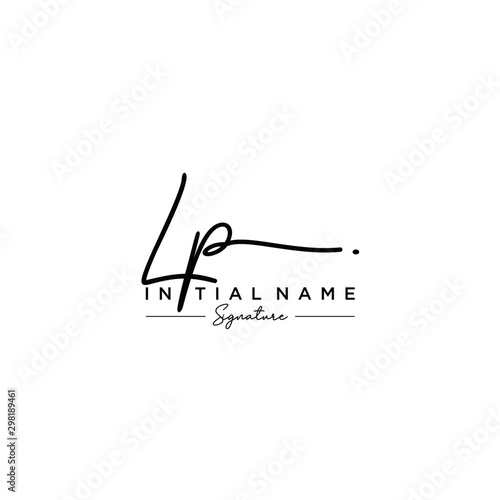 Letter LP Signature Logo Template Vector