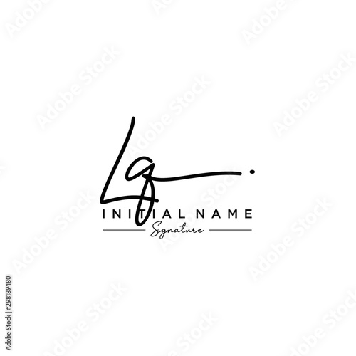 Letter LQ Signature Logo Template Vector