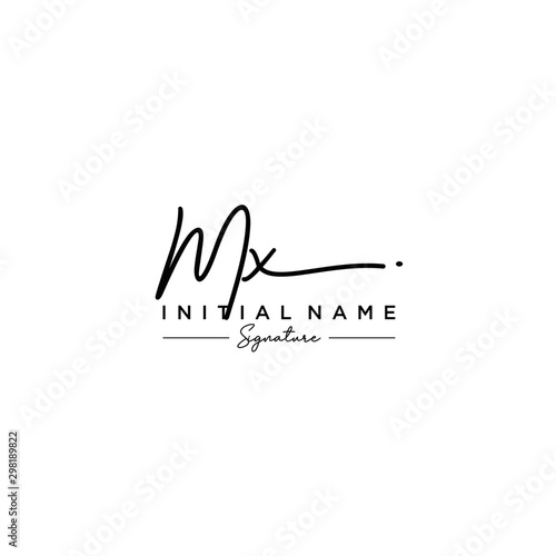 Letter MX Signature Logo Template Vector