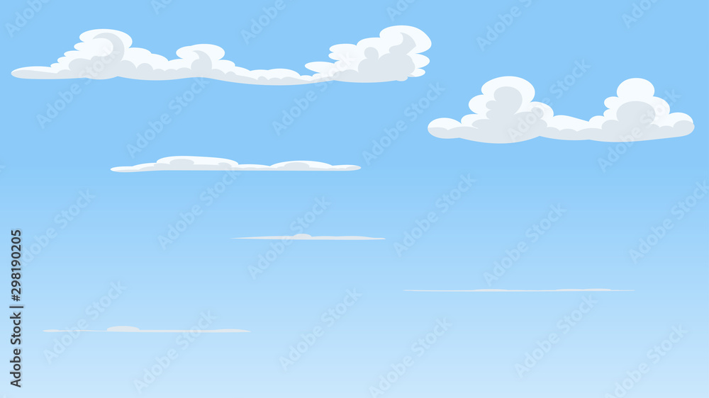 Landscape blue sky and white clouds on sunny  and cloud   sky  illustration Stock Vector | Adobe Stock