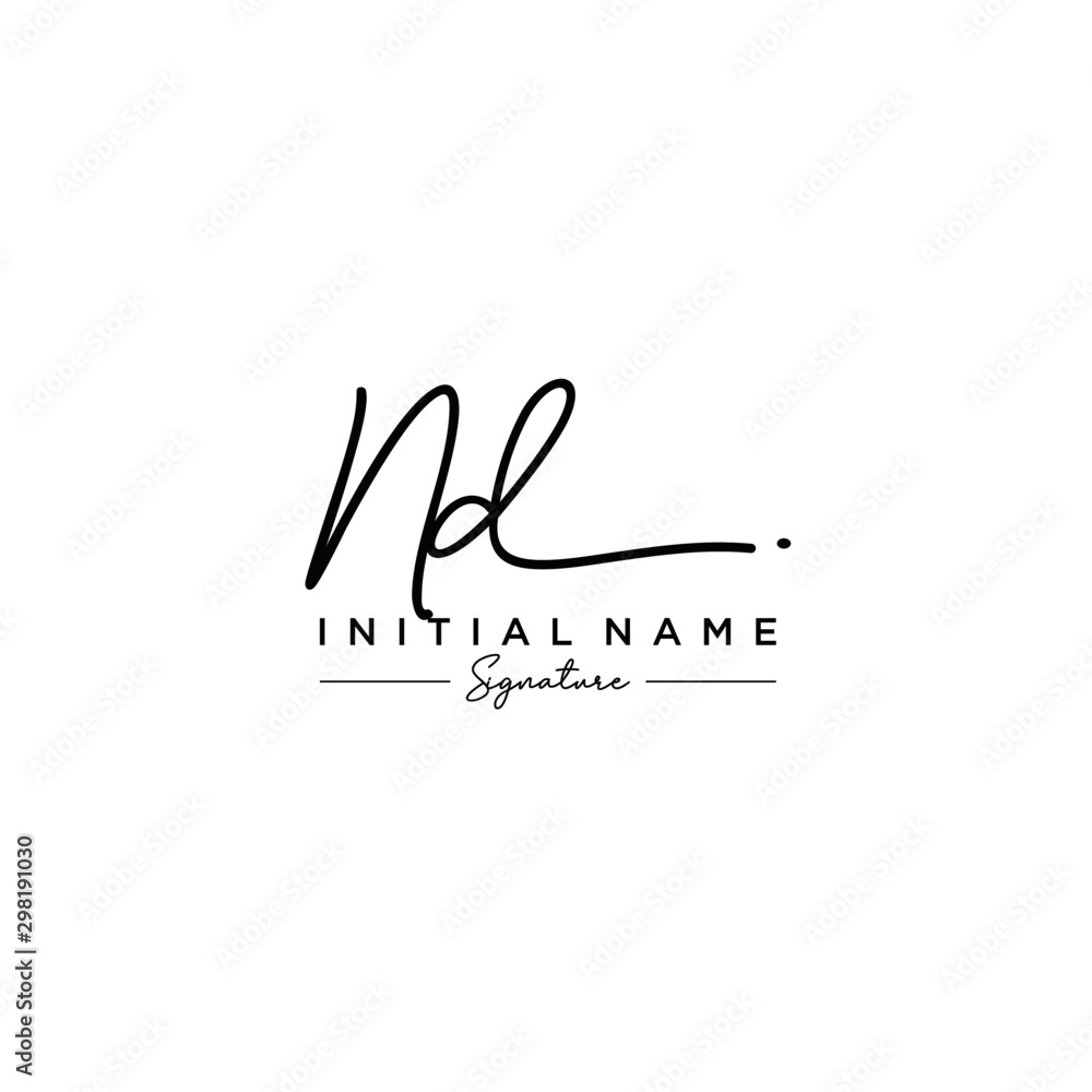 Letter ND Signature Logo Template Vector Letter ND Signature Logo Template Vector