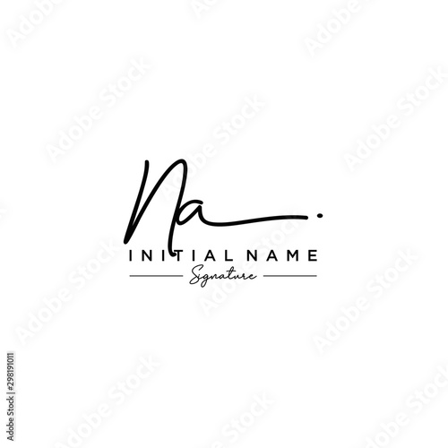 Letter NA Signature Logo Template Vector