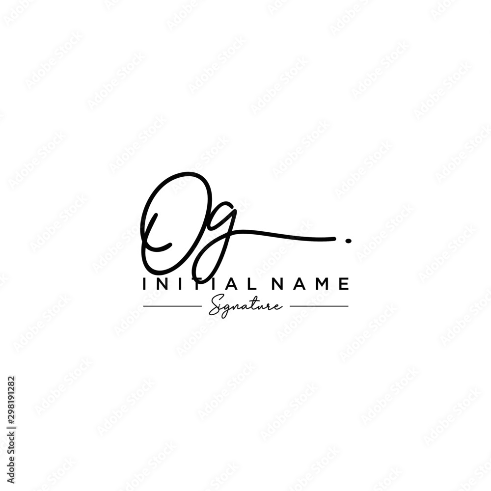 Letter OG Signature Logo Template Vector Letter OG Signature Logo Template Vector