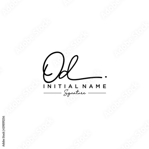 Letter OD Signature Logo Template Vector