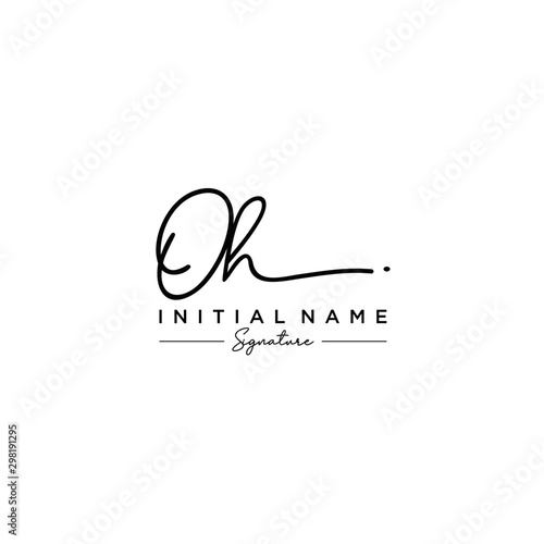 Letter OH Signature Logo Template Vector