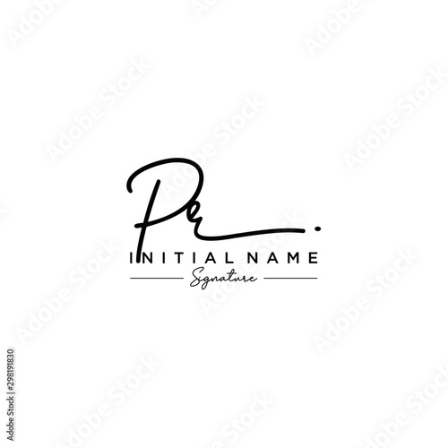 Letter PR Signature Logo Template Vector