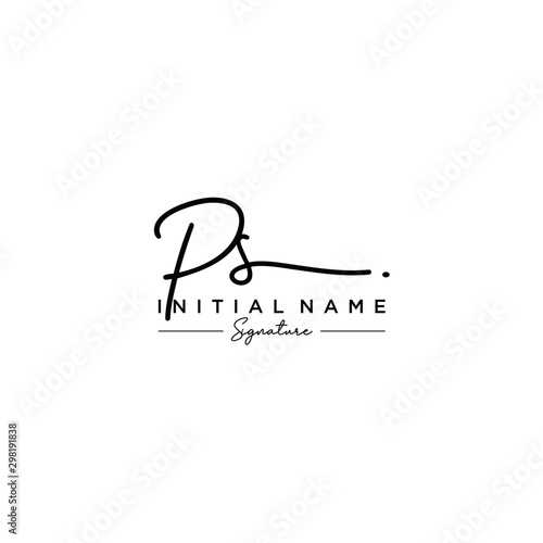Letter PS Signature Logo Template Vector