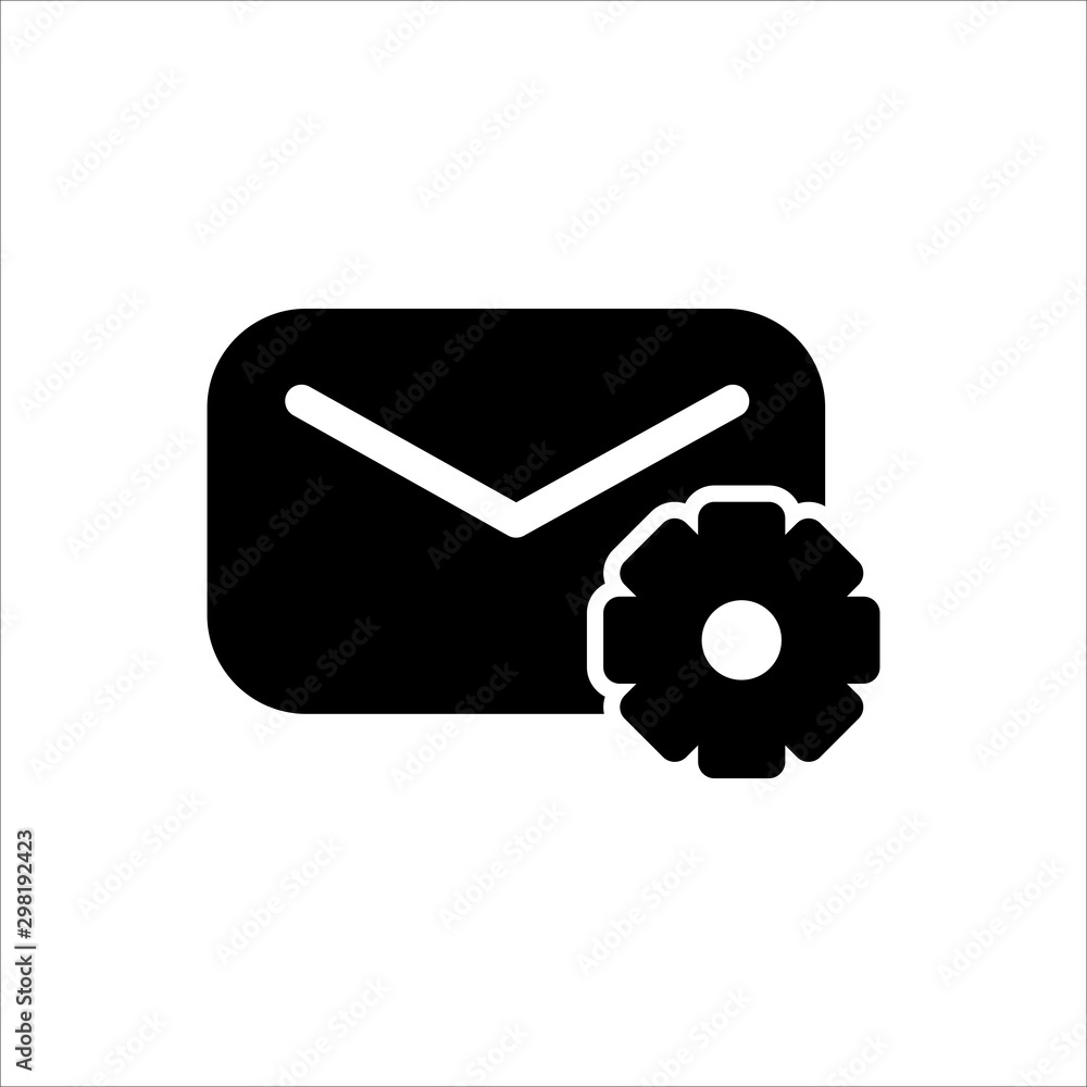 Mail and setting icon with trendy flat line style icon for web, logo, app, UI design. isolated on white background. vector illustration eps 10 Mail and setting icon with trendy flat line style icon for web, logo, app, UI design. isolated on white background. vector illustration eps 10