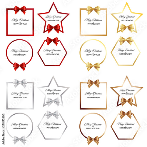 Christmas & New Year's greeting card background vector design. Various bow tight for card and present.