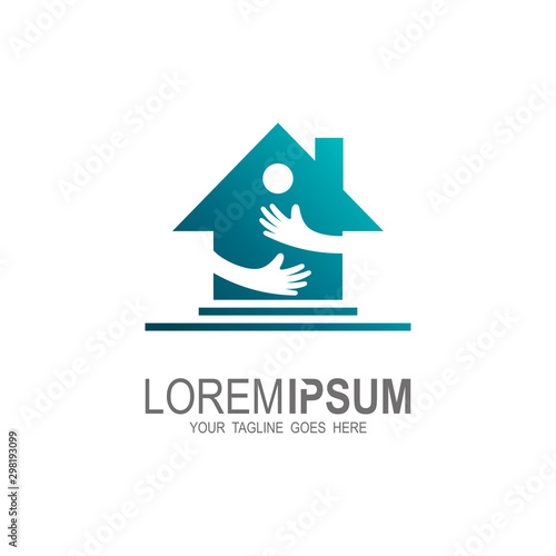 Charity logo with house design template