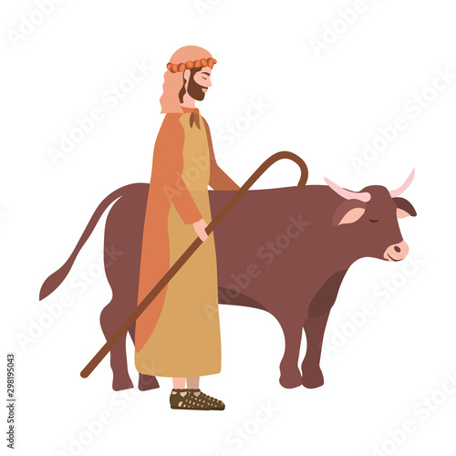 saint joseph with ox manger characters
