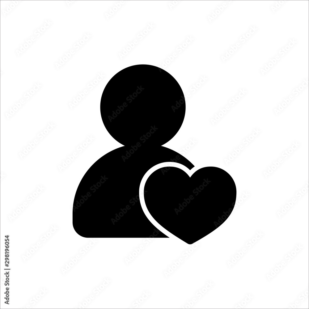 User with love icon. symbol of business people with trendy flat style icon for web site design, logo, app, UI isolated on white background. vector illustration eps 10 User with love icon. symbol of business people with trendy flat style icon for web site design, logo, app, UI isolated on white background. vector illustration eps 10