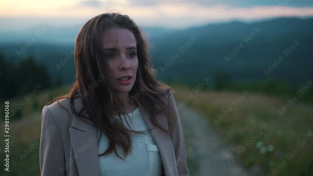 confused and frightened girl outdoors confused and frightened girl outdoors