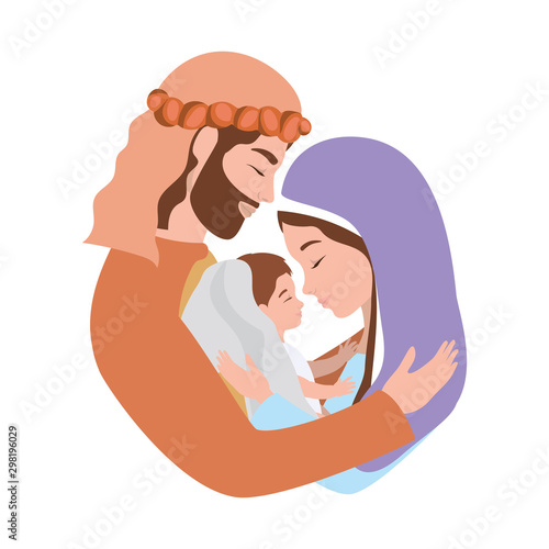 cute holy family manger characters