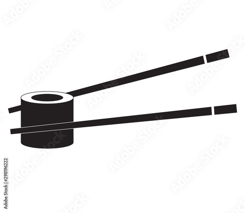 sushi icon on white background. flat style. sushi and chopsticks icon for your web site design, logo, app, UI. japanese sushi symbol. sushi roll sign.