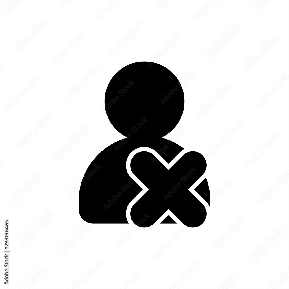 User with cross icon. symbol of business people with trendy flat style icon for web site design, logo, app, UI isolated on white background. vector illustration eps 10 User with cross icon. symbol of business people with trendy flat style icon for web site design, logo, app, UI isolated on white background. vector illustration eps 10