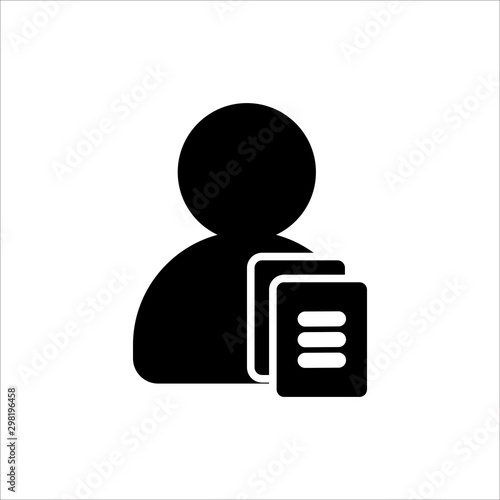 User with document icon. symbol of business people with trendy flat style icon for web site design, logo, app, UI isolated on white background. vector illustration eps 10