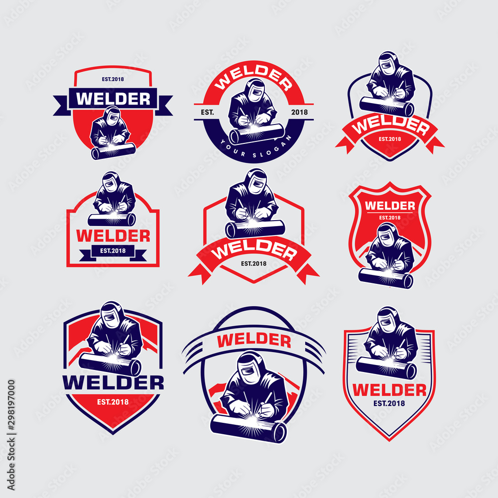 Fototapeta Welder Logo, Welding Logo, Worker Logo