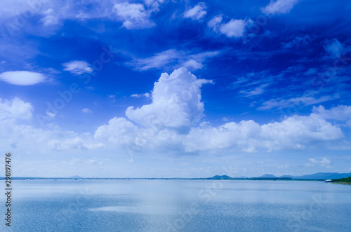 Lake and blue sky with cloud
