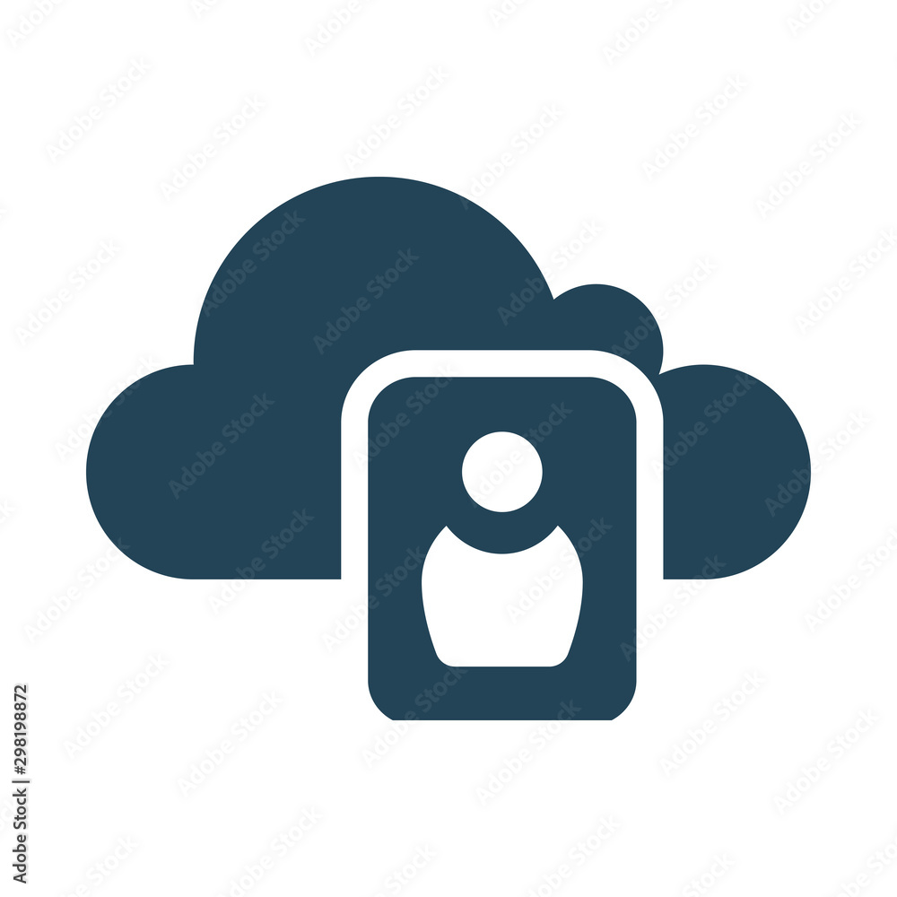 Contact book on the cloud service. Cloud Computing Icon. Simple glyph style. Perfect symmetrical. Contact book on the cloud service. Cloud Computing Icon. Simple glyph style. Perfect symmetrical.