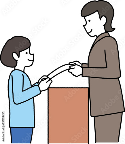 Students who received paper from the teacher