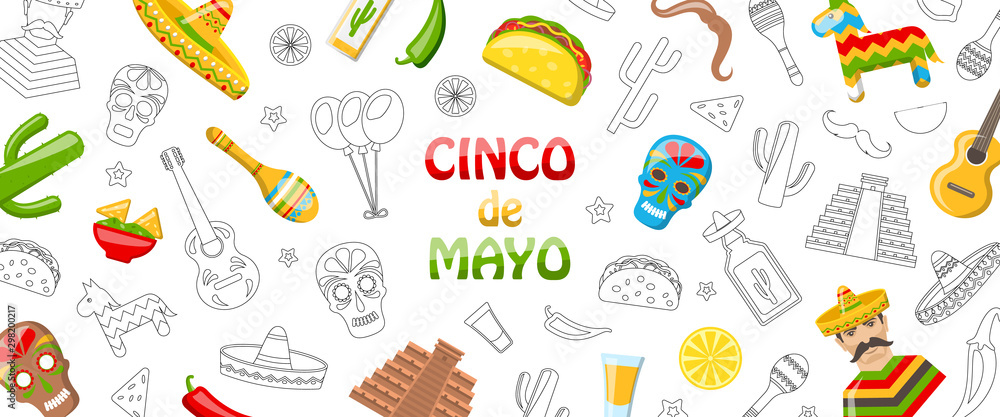 Cinco de Mayo - May 5, Holiday in Mexico, Mexican Flyer Cinco de Mayo - May 5, Holiday in Mexico, Mexican Flyer