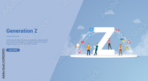 generation z concept for website template or landing homepage banner - vector