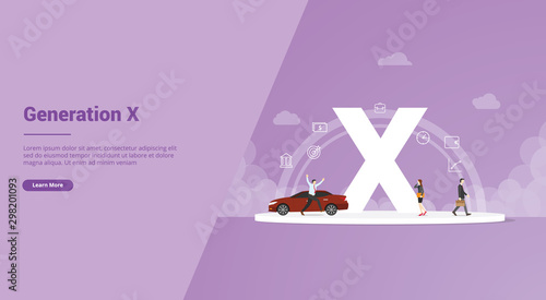 generation x concept for website template or landing homepage banner - vector