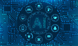 AI Artificial Intelligence , Circuit Background, Nanotechnologies, Global Network Technology
